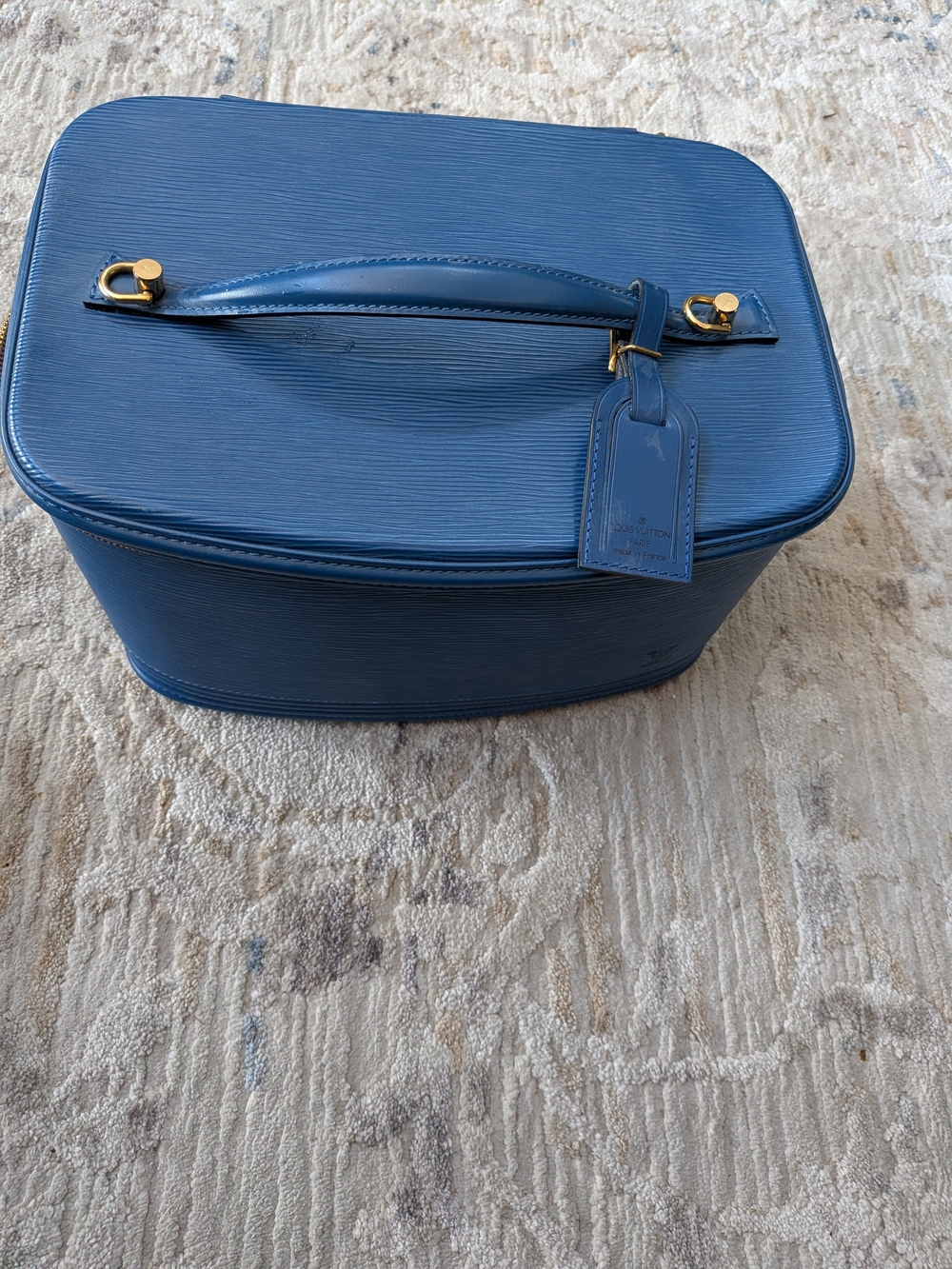 Louis Vuitton Blue Epi Leather Vanity Case and Matching Belt